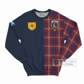 Ainslie Tartan Sweatshirt Alba with Scottish Lion Royal Arm Half Style