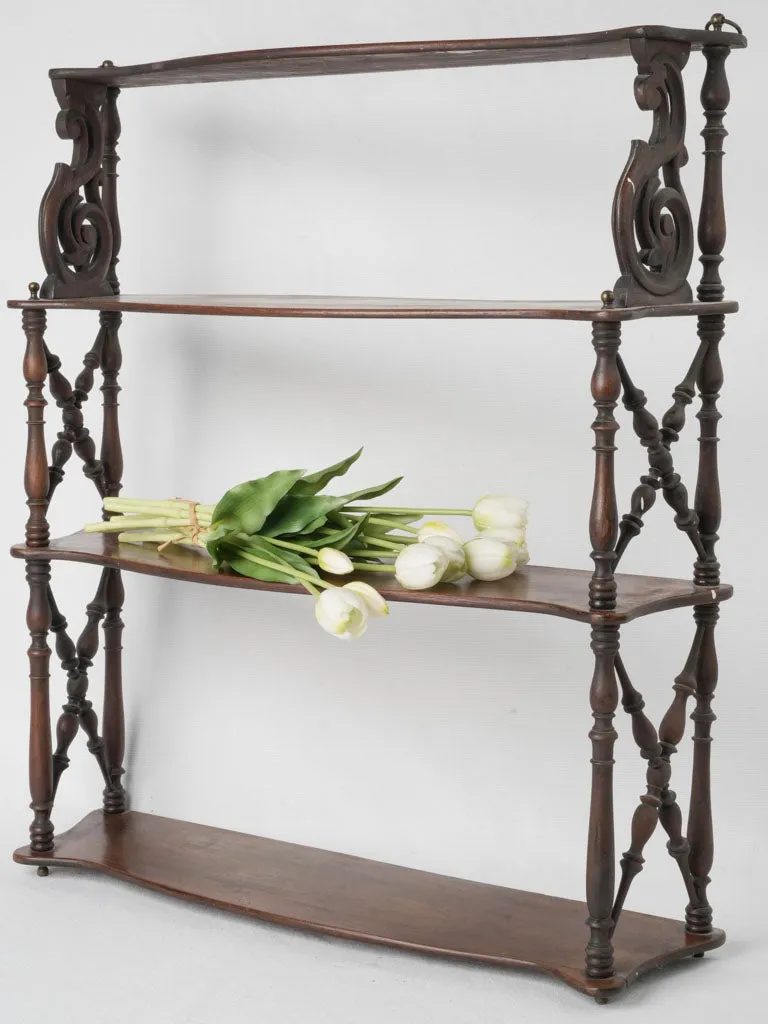 19th-Century French Walnut Wall-Mounted Shelves 29¼"