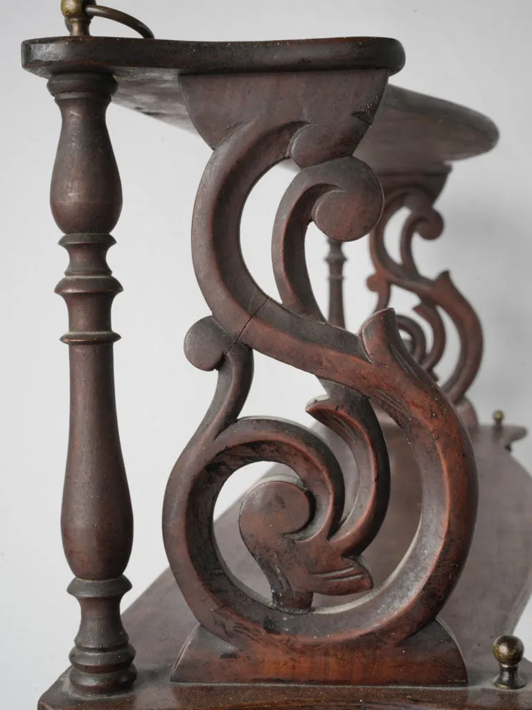 19th-Century French Walnut Wall-Mounted Shelves 29¼"