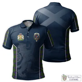 Adam Tartan Men's Polo Shirt with Family Crest and Lion Rampant Vibes Sport Style