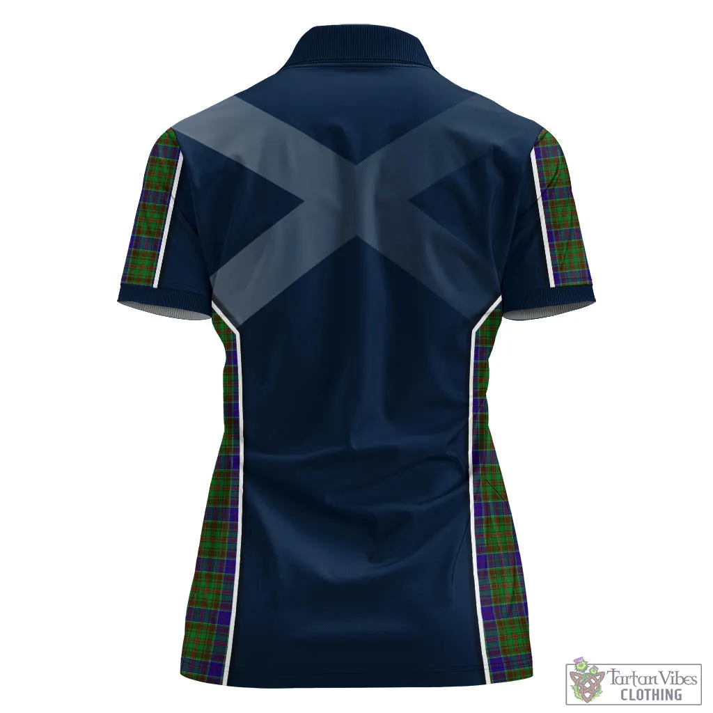 Adam Tartan Women's Polo Shirt with Family Crest and Scottish Thistle Vibes Sport Style