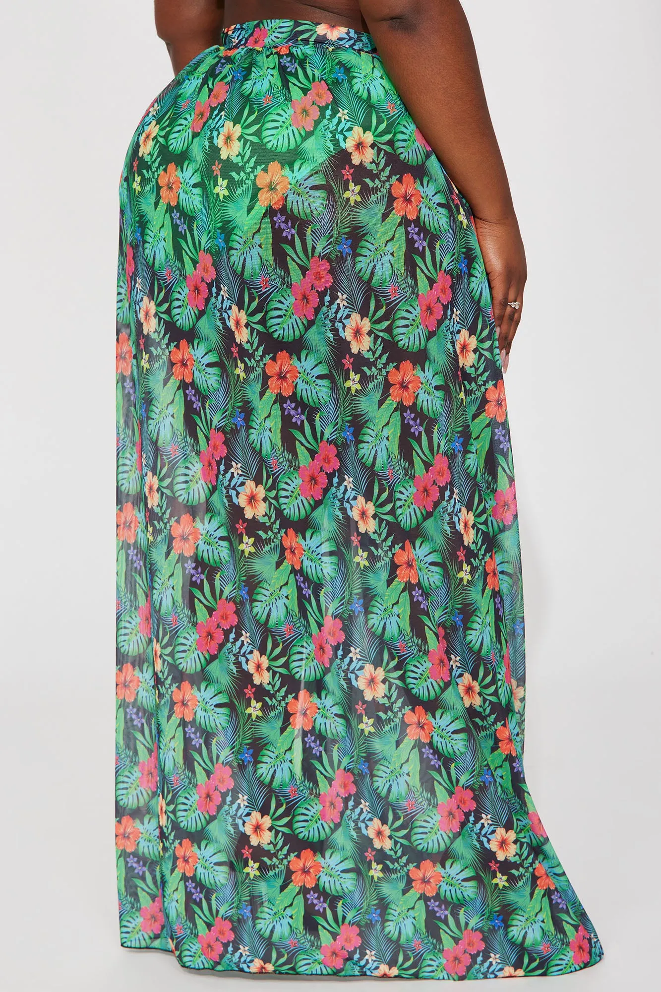 Adorn By You Cover Up Skirt - Green/combo