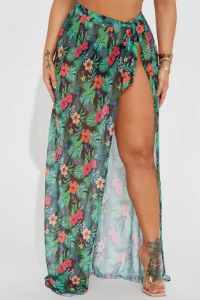 Adorn By You Cover Up Skirt - Green/combo