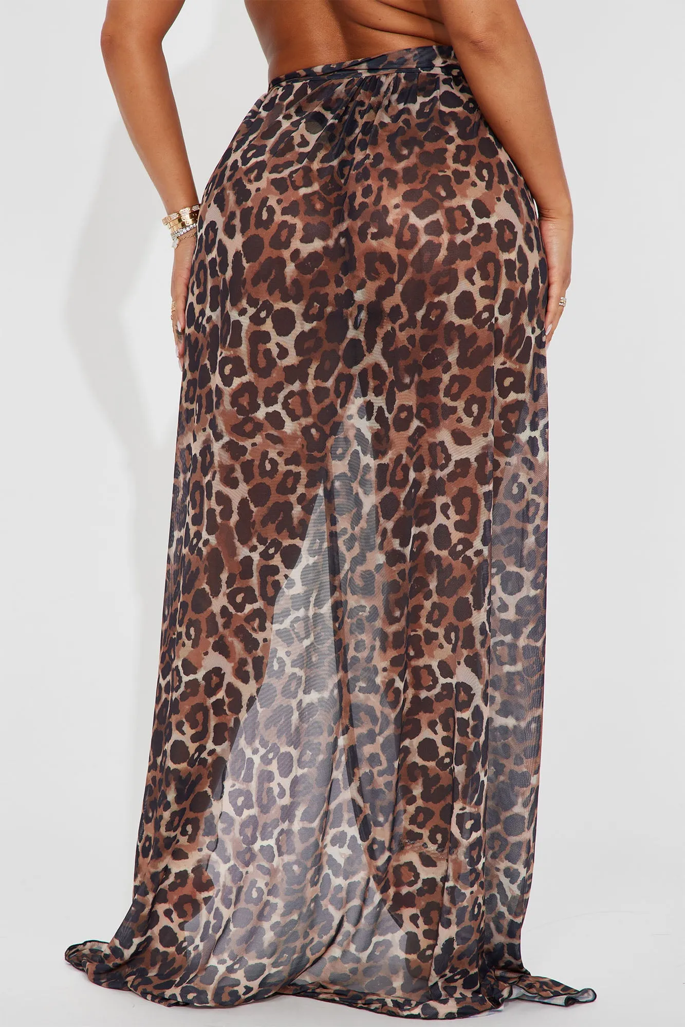 Adorn By You Cover Up Skirt - Leopard