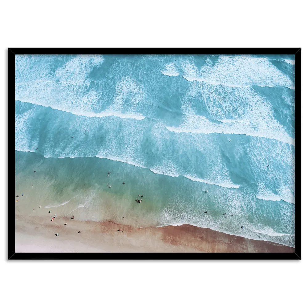 Aerial Summer Sea & Waves Landscape - Art Print