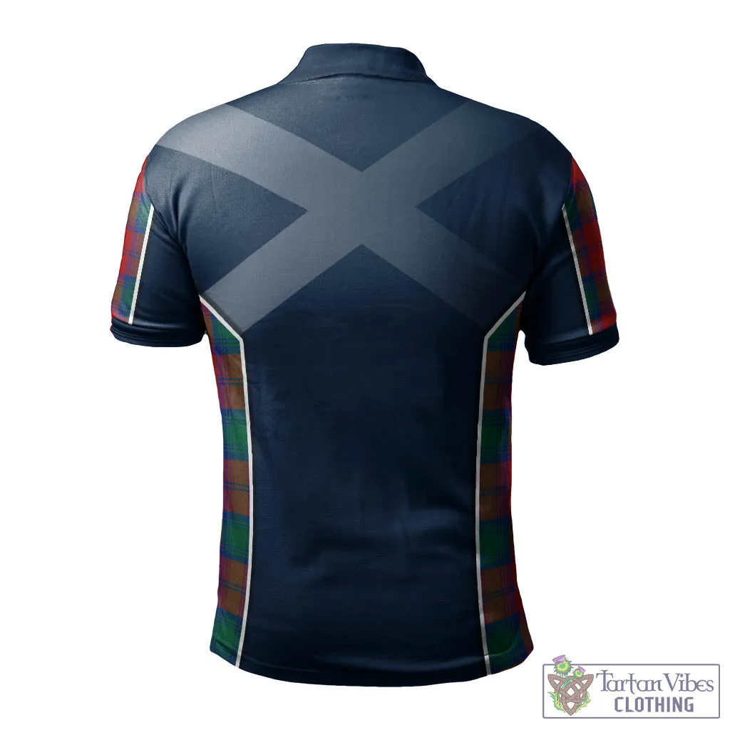 Affleck Tartan Men's Polo Shirt with Family Crest and Scottish Thistle Vibes Sport Style