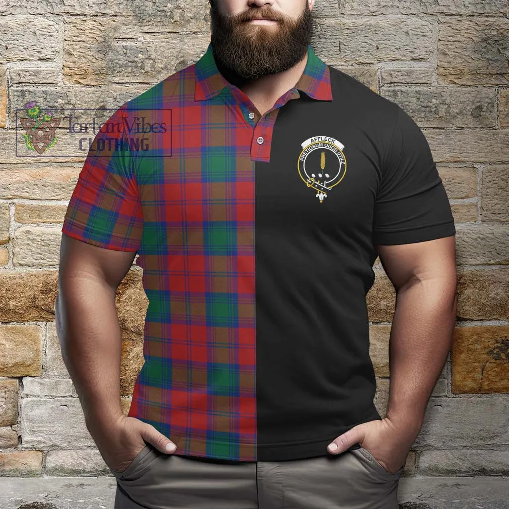 Affleck Tartan Polo Shirt with Family Crest and Half Of Me Style