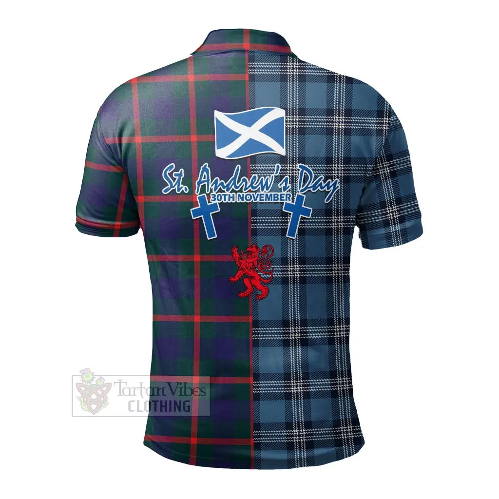 Agnew Tartan Polo Shirt Happy St. Andrew's Day Half Tartan Style