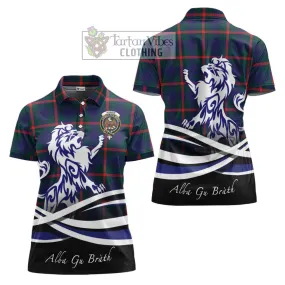 Agnew Tartan Women's Polo Shirt with Alba Gu Brath Regal Lion Emblem