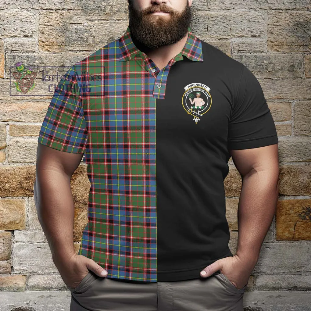 Aikenhead Tartan Polo Shirt with Family Crest and Half Of Me Style