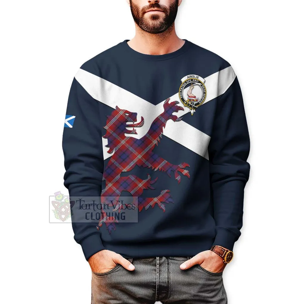 Ainslie Tartan Lion Rampant Sweatshirt  Proudly Display Your Heritage with Alba Gu Brath and Clan Name