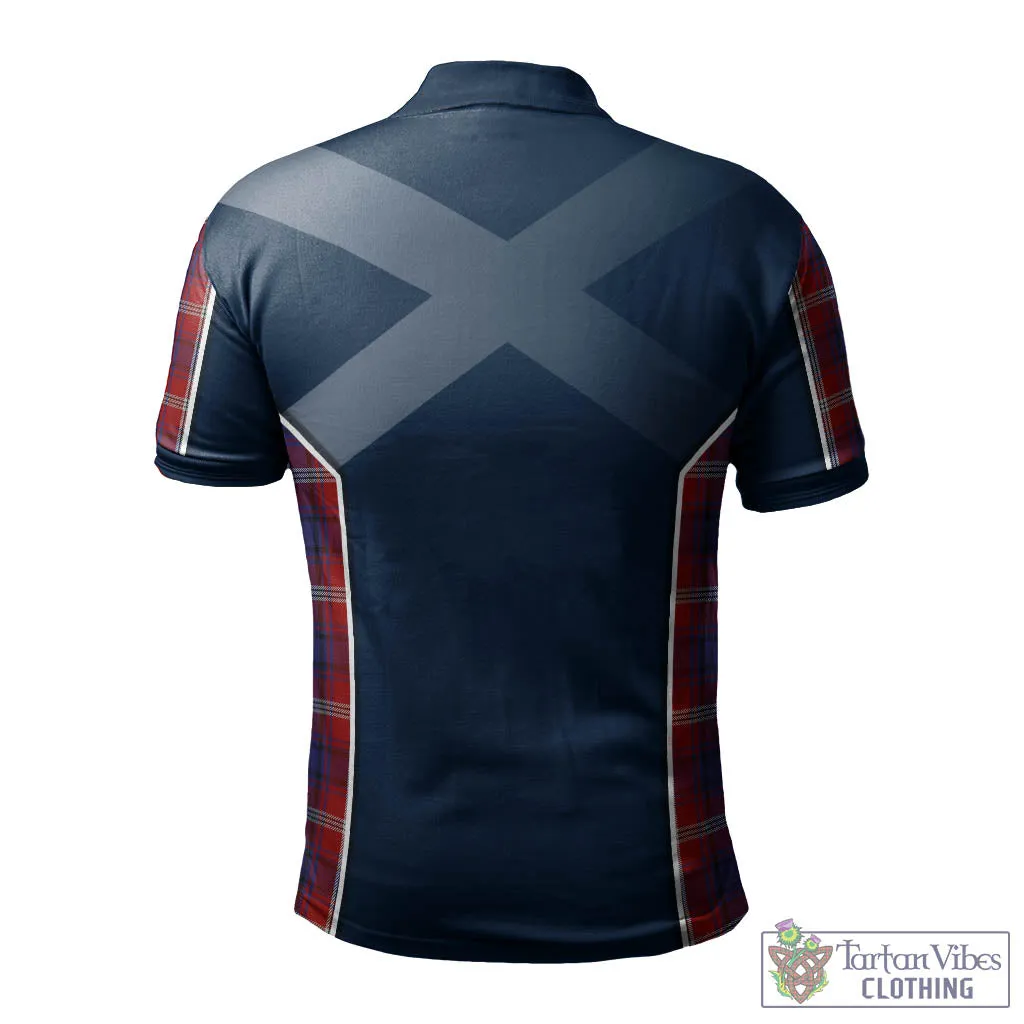 Ainslie Tartan Men's Polo Shirt with Family Crest and Lion Rampant Vibes Sport Style