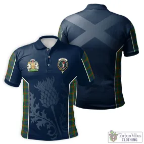 Aiton Tartan Men's Polo Shirt with Family Crest and Scottish Thistle Vibes Sport Style