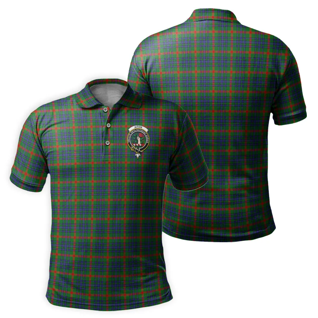 Aiton Tartan Men's Polo Shirt with Family Crest