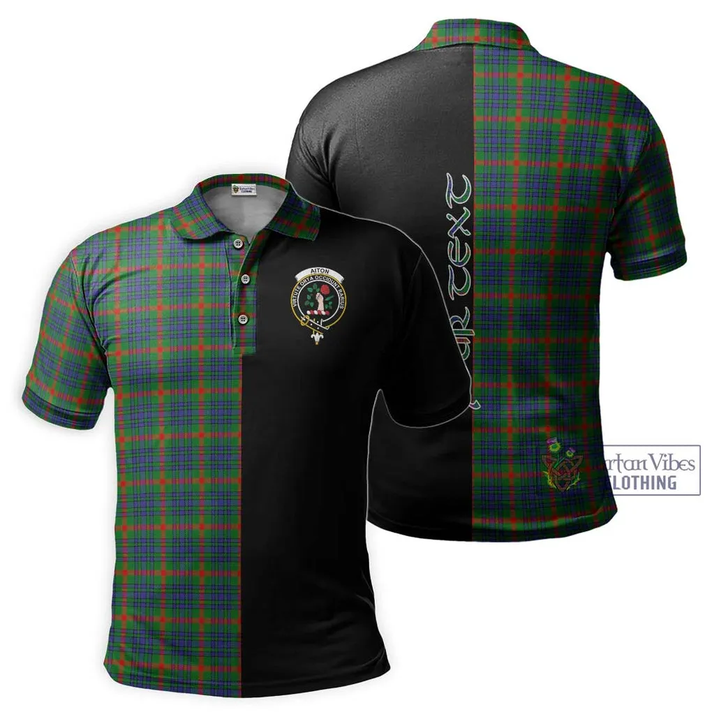 Aiton Tartan Polo Shirt with Family Crest and Half Of Me Style