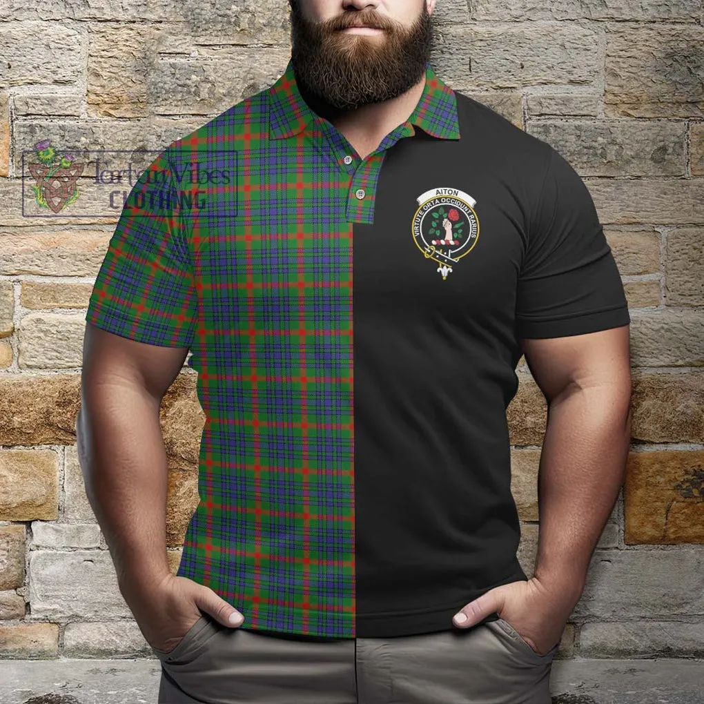 Aiton Tartan Polo Shirt with Family Crest and Half Of Me Style