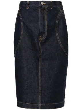 ALAIA Denim Pencil Skirt