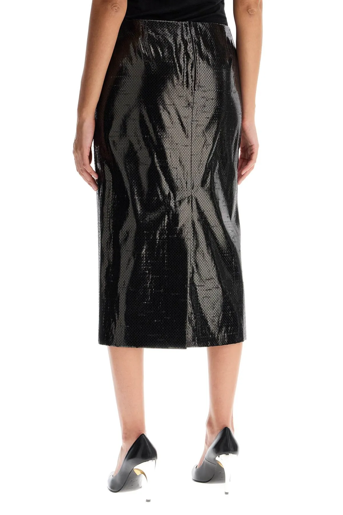 ALEXANDER MCQUEEN Silk Tarpaulin Midi Skirt