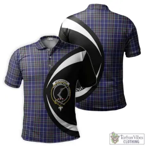 Alexander of Menstry Tartan Men's Polo Shirt with Family Crest Circle Style