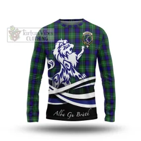 Alexander Tartan Long Sleeve T-Shirt with Alba Gu Brath Regal Lion Emblem