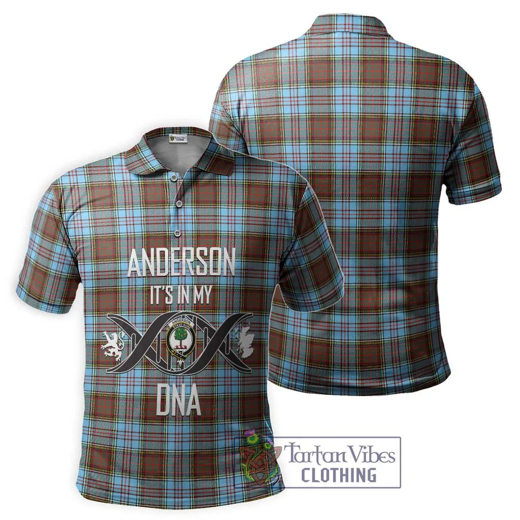 Anderson Ancient Tartan Polo Shirt with Family Crest DNA In Me Style