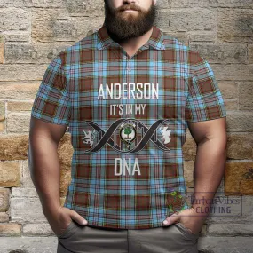 Anderson Ancient Tartan Polo Shirt with Family Crest DNA In Me Style