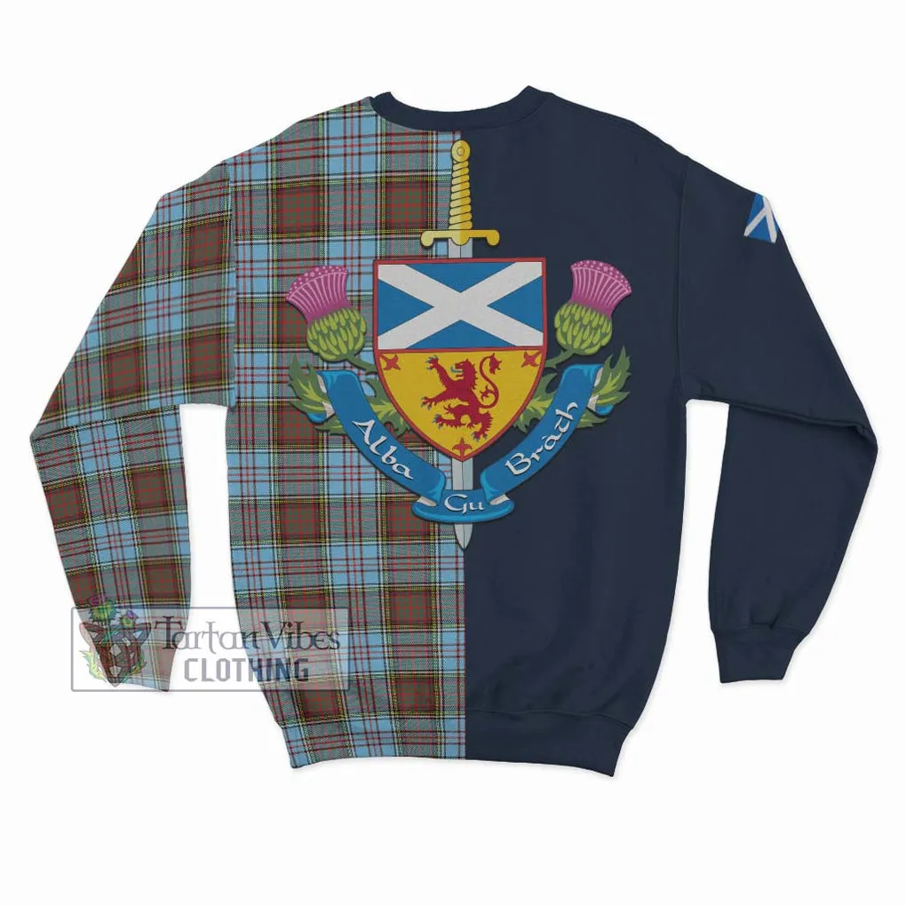 Anderson Ancient Tartan Sweatshirt Alba with Scottish Lion Royal Arm Half Style