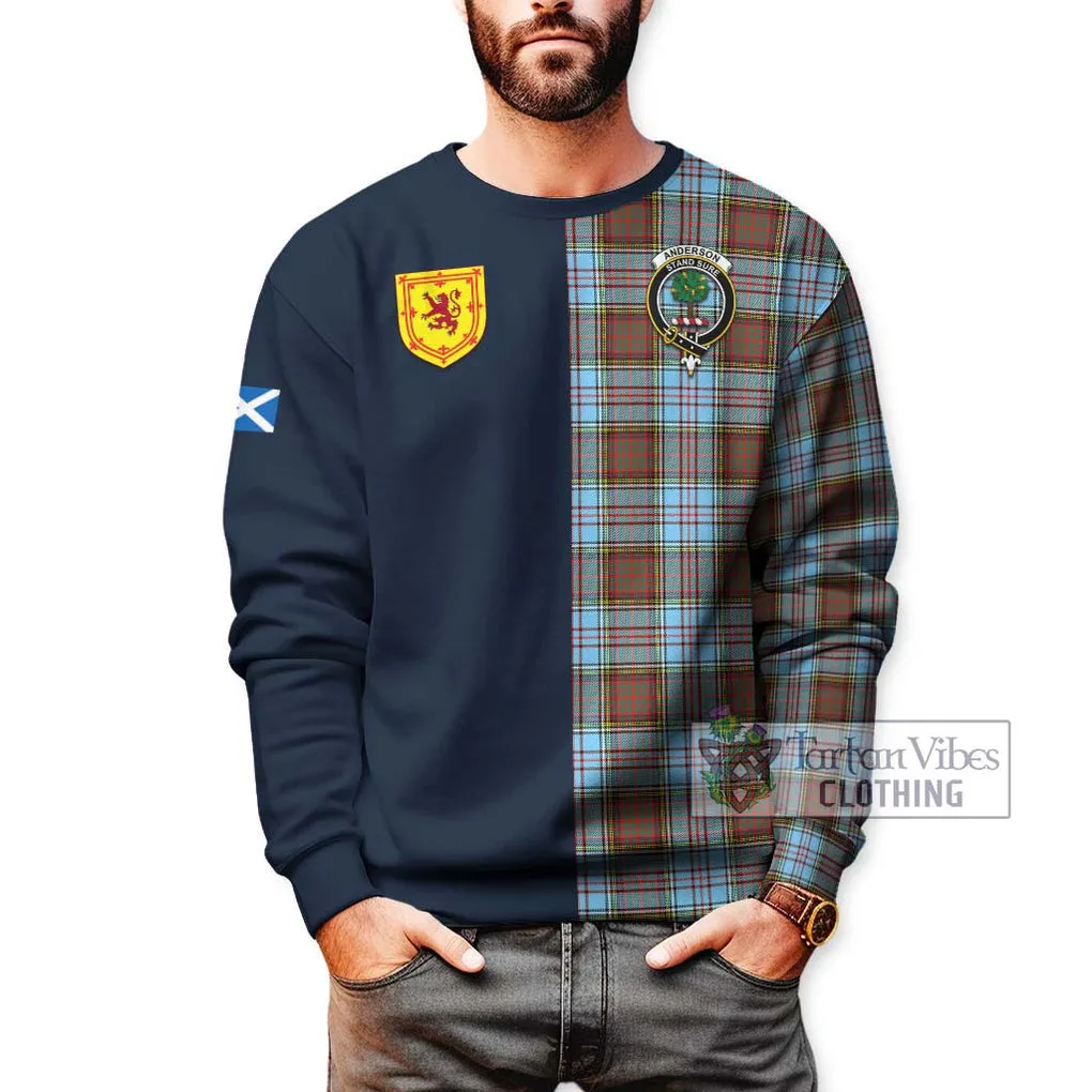 Anderson Ancient Tartan Sweatshirt Alba with Scottish Lion Royal Arm Half Style