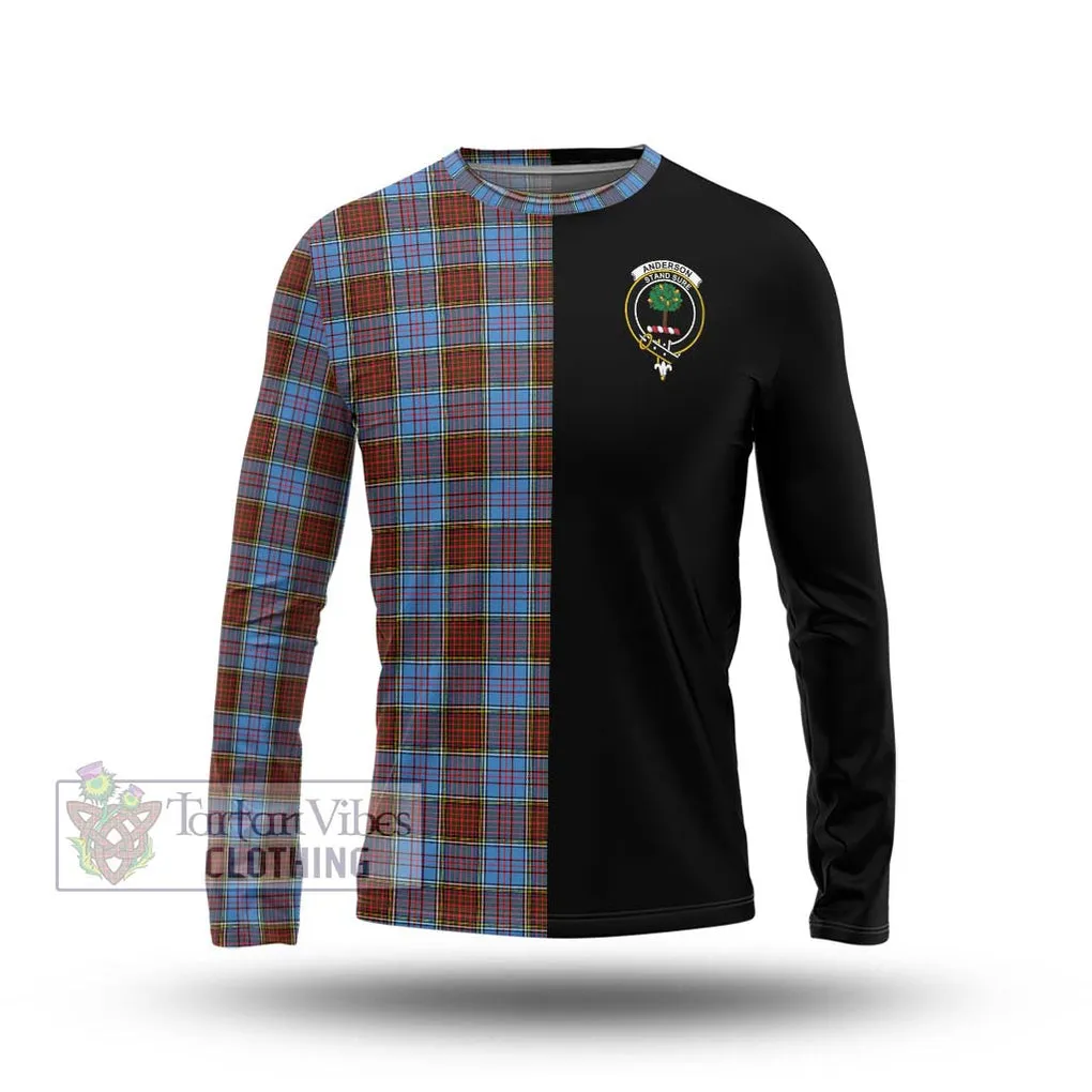 Anderson Modern Tartan Long Sleeve T-Shirt with Family Crest and Half Of Me Style