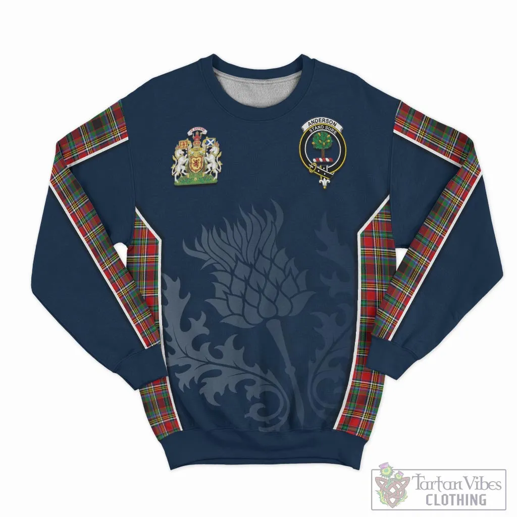 Anderson of Arbrake Tartan Sweatshirt with Family Crest and Scottish Thistle Vibes Sport Style