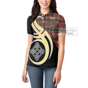 Anderson of Arbrake Tartan Women's Polo Shirt with Family Crest and Celtic Symbol Style