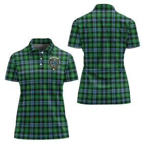 Arbuthnot Ancient Tartan Polo Shirt with Family Crest For Women