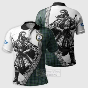 Arbuthnot Tartan Clan Crest Polo Shirt with Highlander Warrior Celtic Style