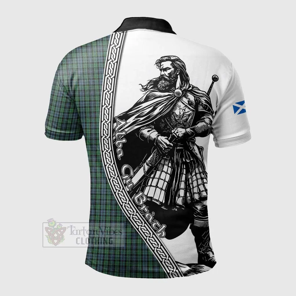 Arbuthnot Tartan Clan Crest Polo Shirt with Highlander Warrior Celtic Style