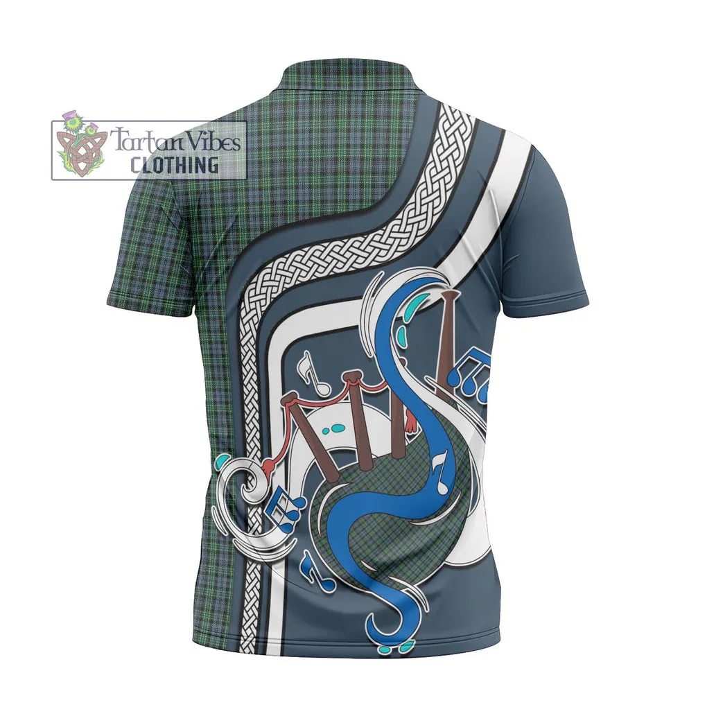 Arbuthnot Tartan Zipper Polo Shirt with Epic Bagpipe Style