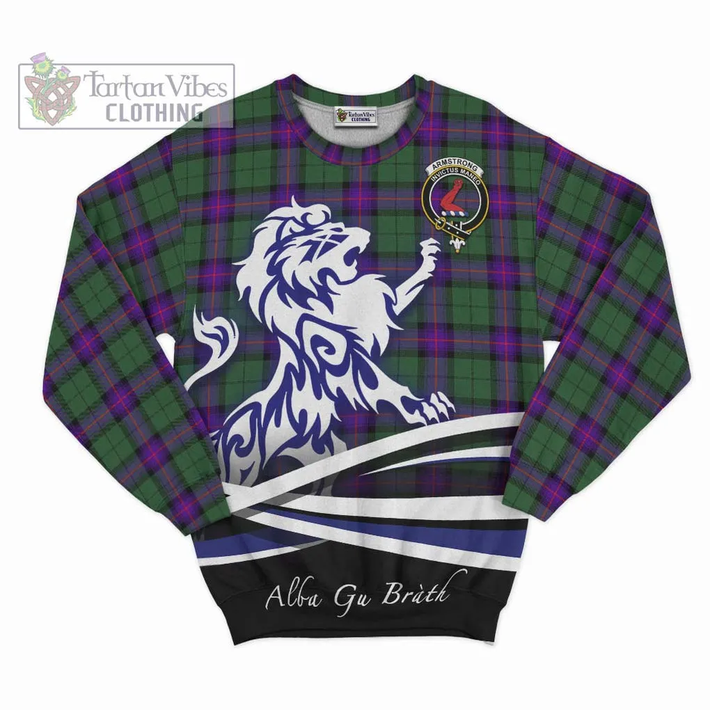 Armstrong Modern Tartan Sweatshirt with Alba Gu Brath Regal Lion Emblem