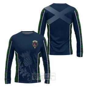 Armstrong Tartan Long Sleeve T-Shirt with Family Crest and Scottish Thistle Vibes Sport Style