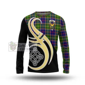 Arnott Tartan Long Sleeve T-Shirt with Family Crest and Celtic Symbol Style