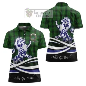 Arthur Highland Tartan Women's Polo Shirt with Alba Gu Brath Regal Lion Emblem