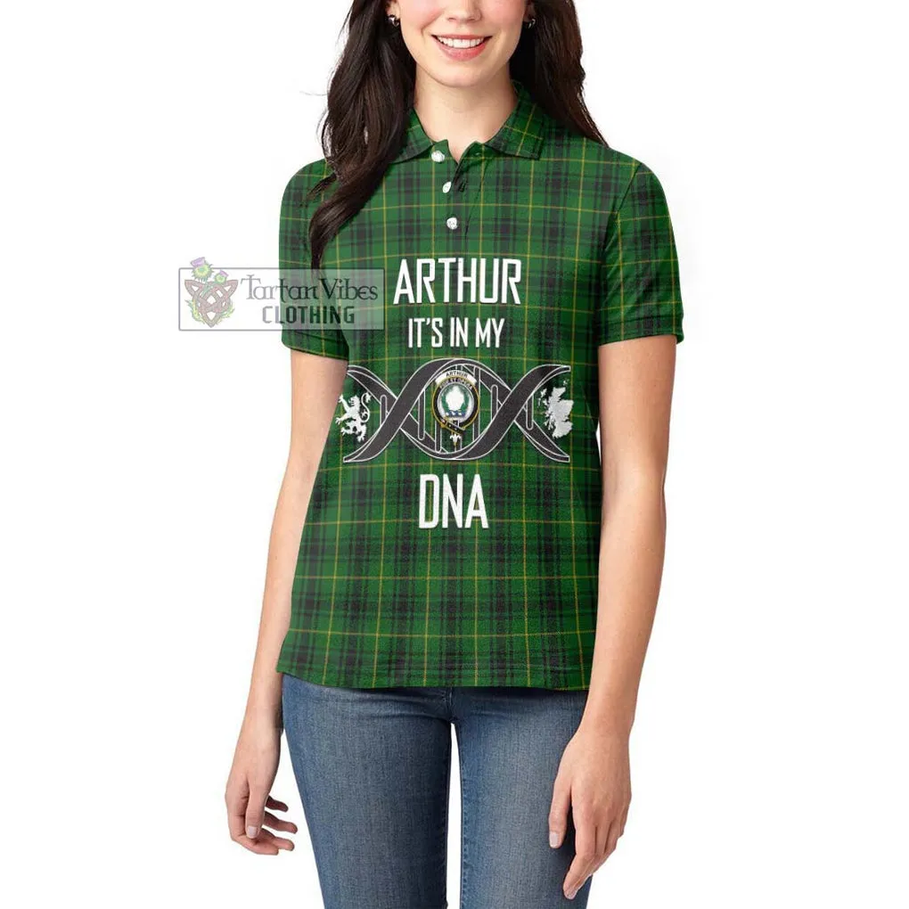 Arthur Tartan Women's Polo Shirt with Family Crest DNA In Me Style