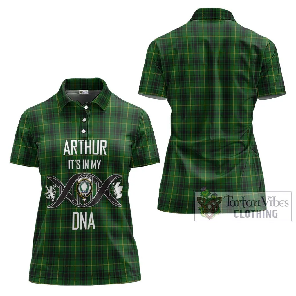 Arthur Tartan Women's Polo Shirt with Family Crest DNA In Me Style