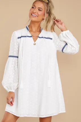 Ask For The Moon White Eyelet Cotton Dress