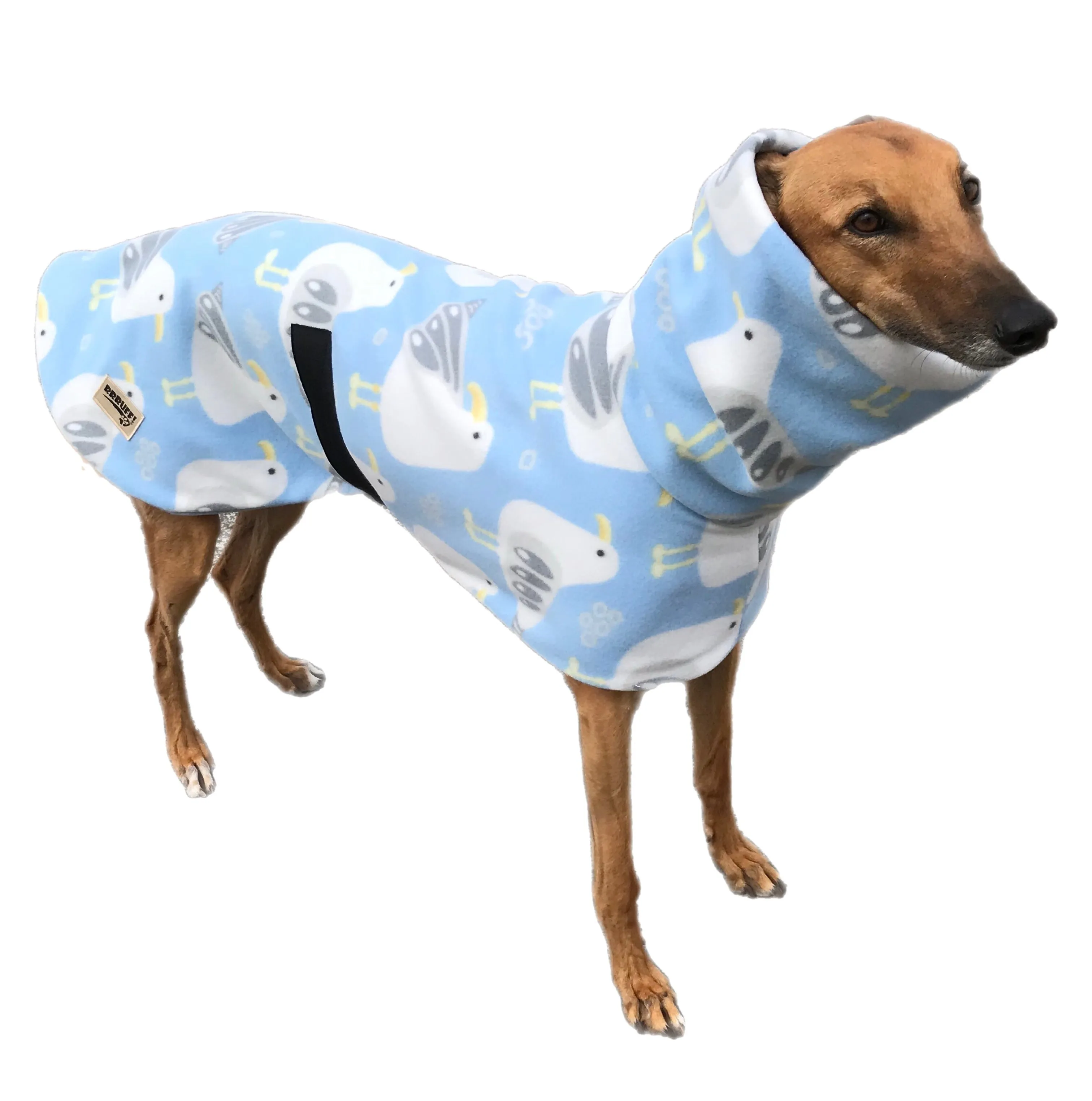 Autumn lightweight deluxe style greyhound coat with snuggly wide roll up or down neck roll