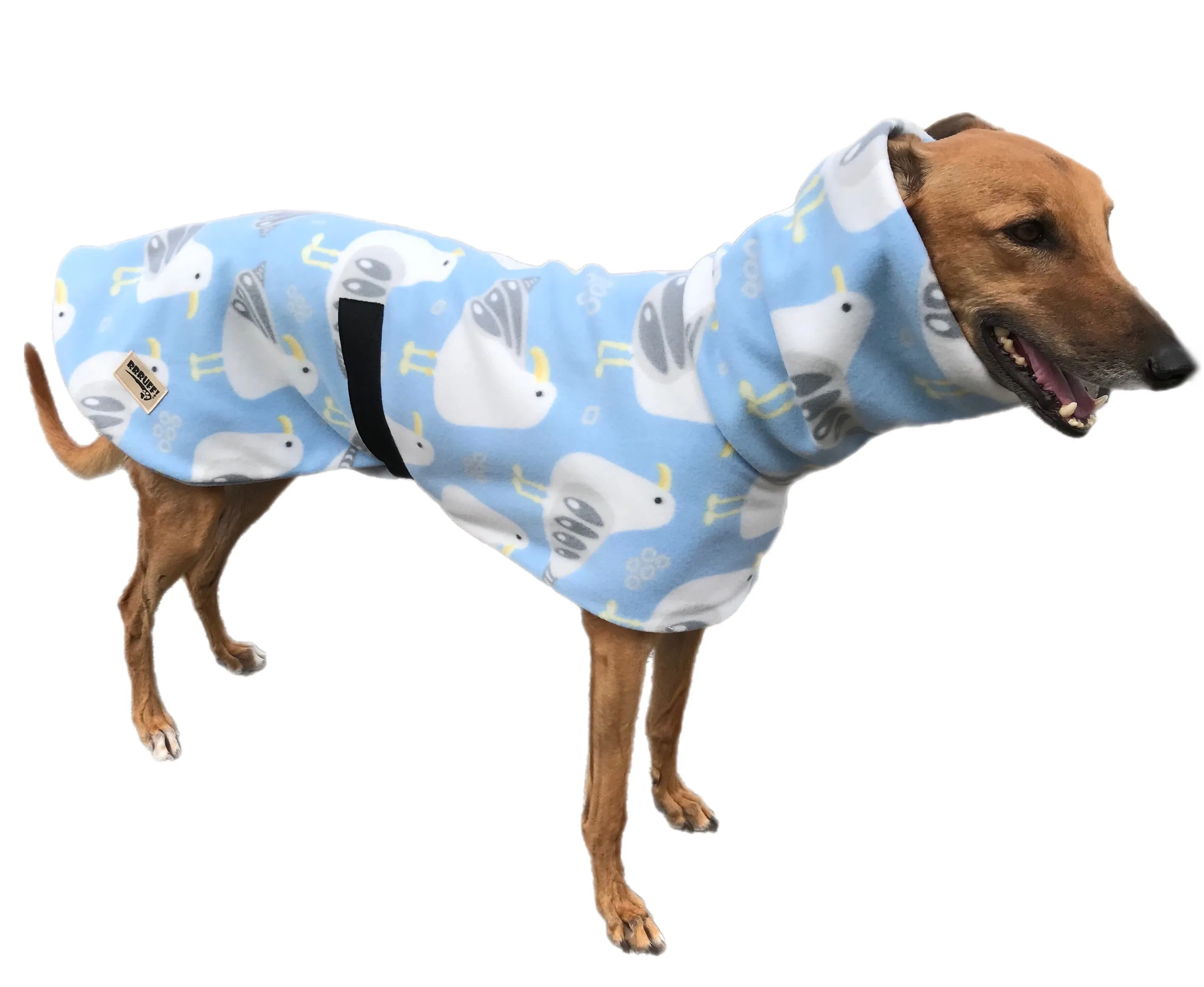 Autumn lightweight deluxe style greyhound coat with snuggly wide roll up or down neck roll