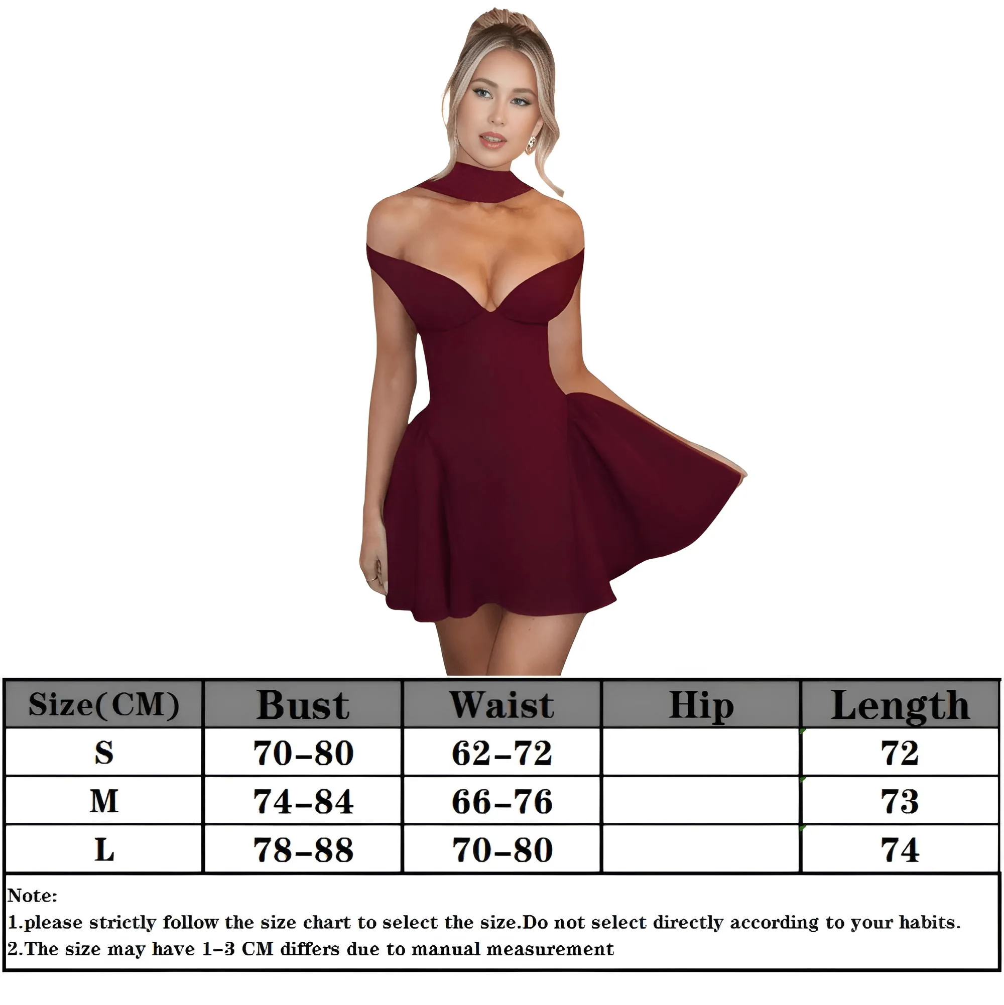 Backless Sexy Off Shoulder Mini Dress For Women Wine Red Sleeveless Strapless High Waist A-line Club Party Sexy Dress