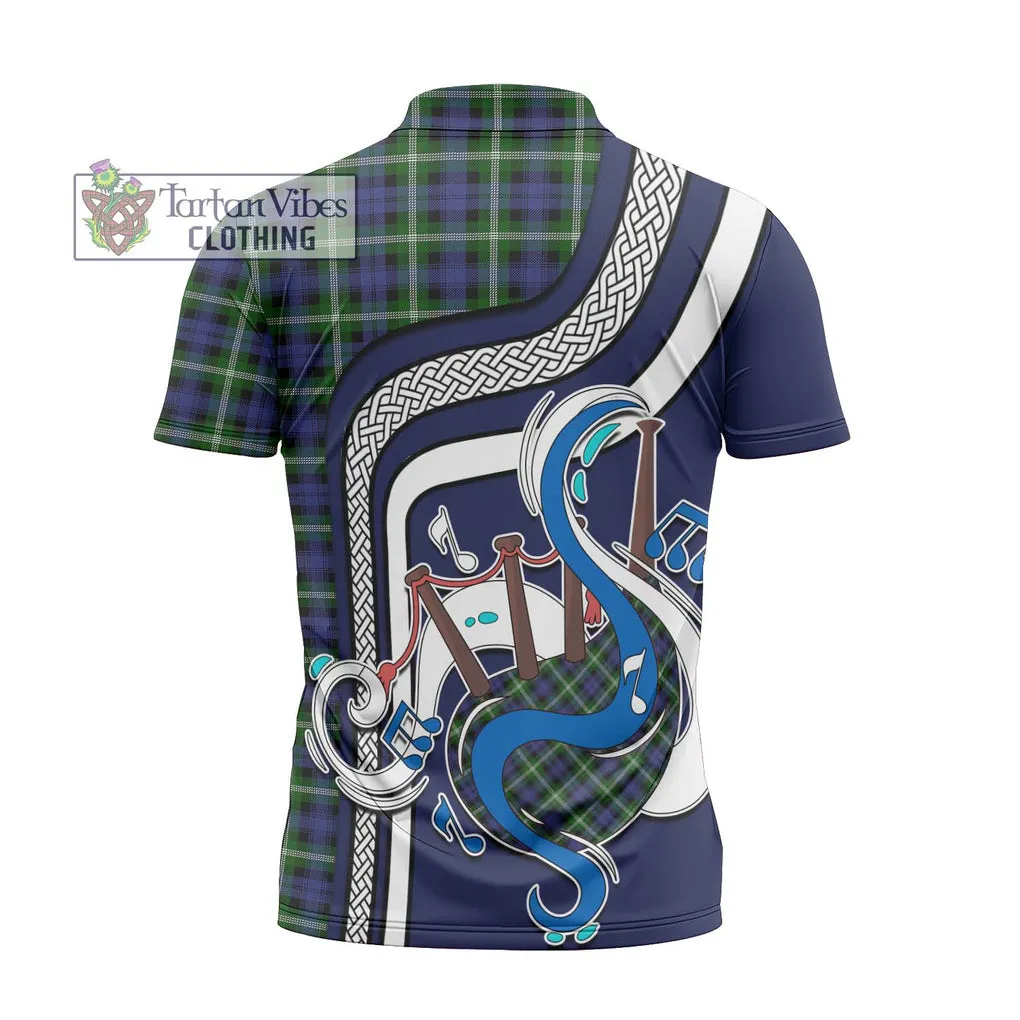 Baillie (Bailey) Tartan Zipper Polo Shirt with Epic Bagpipe Style