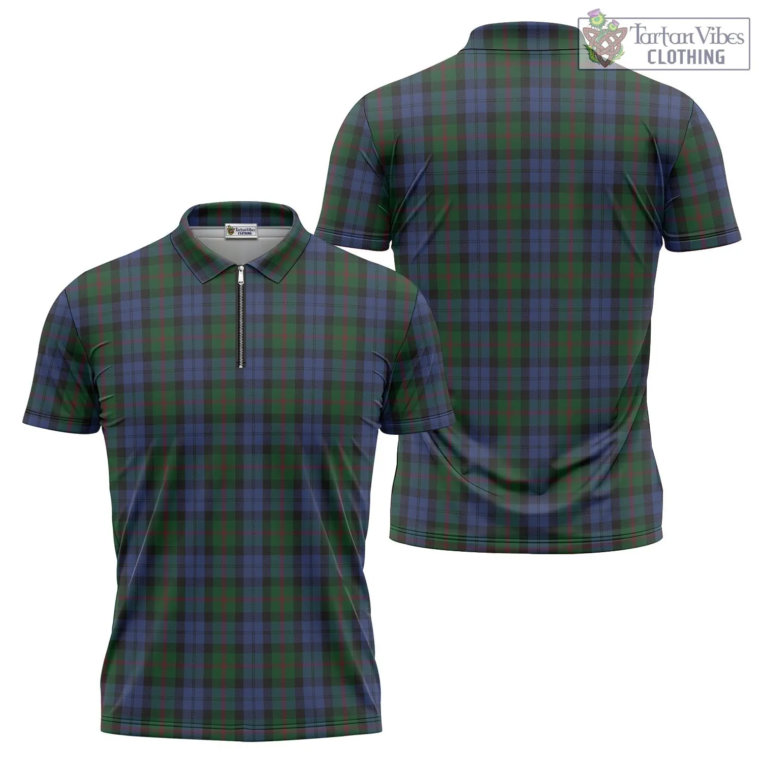 Baird Tartan Zipper Polo Shirt