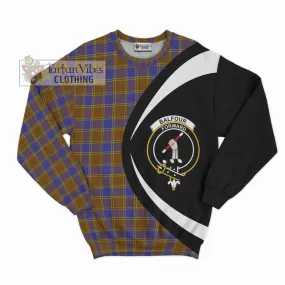 Balfour Tartan Sweatshirt with Family Crest Circle Style