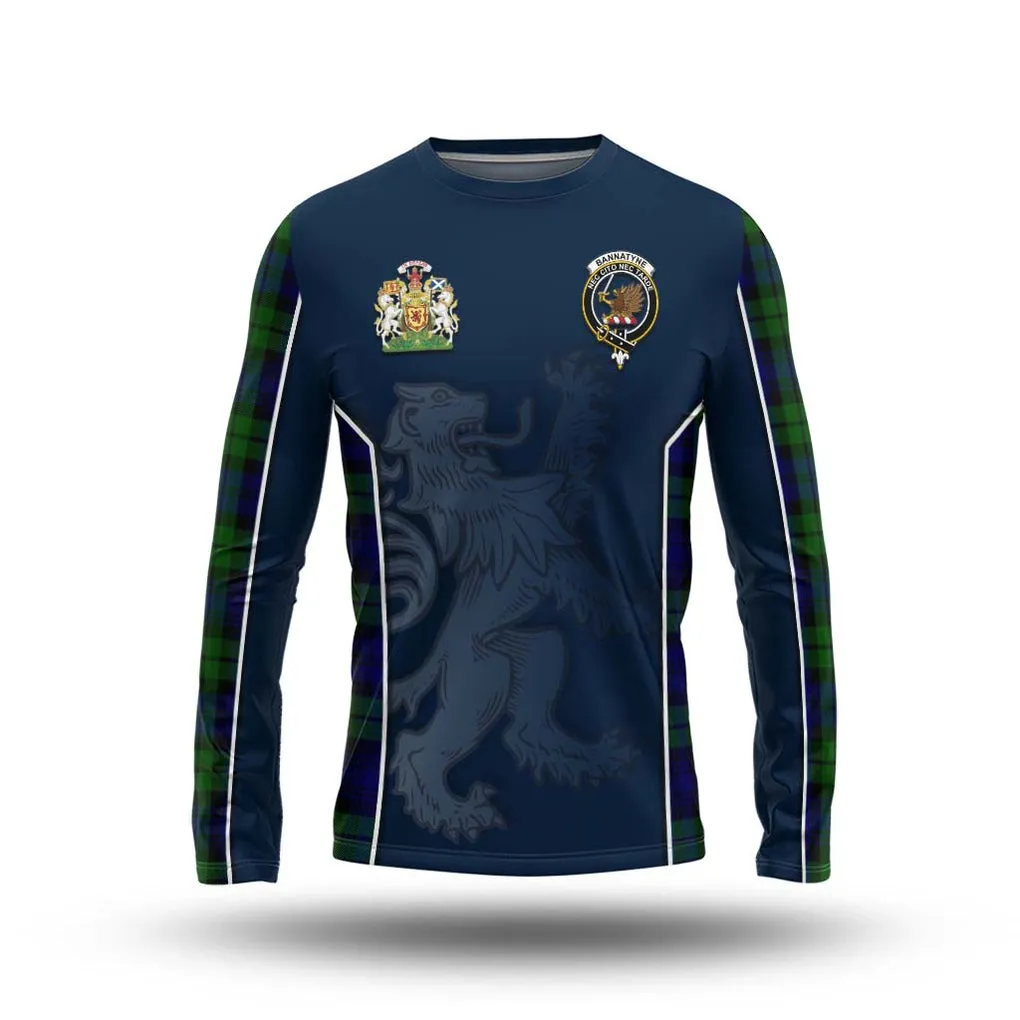 Bannatyne Tartan Long Sleeve T-Shirt with Family Crest and Lion Rampant Vibes Sport Style