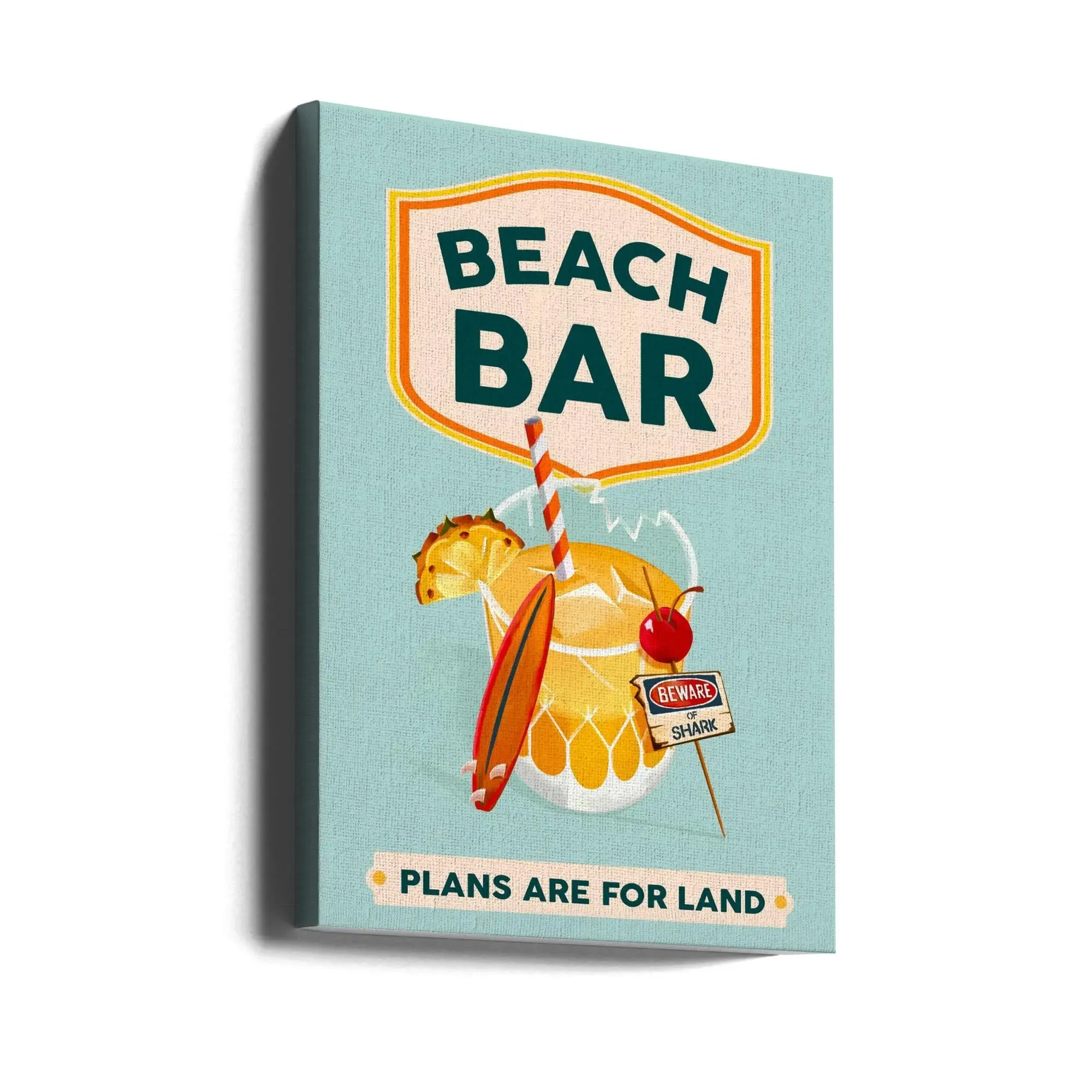 Beach Bar Summer Tropical Cocktail Bar Art - Stretched Canvas, Poster or Fine Art Print